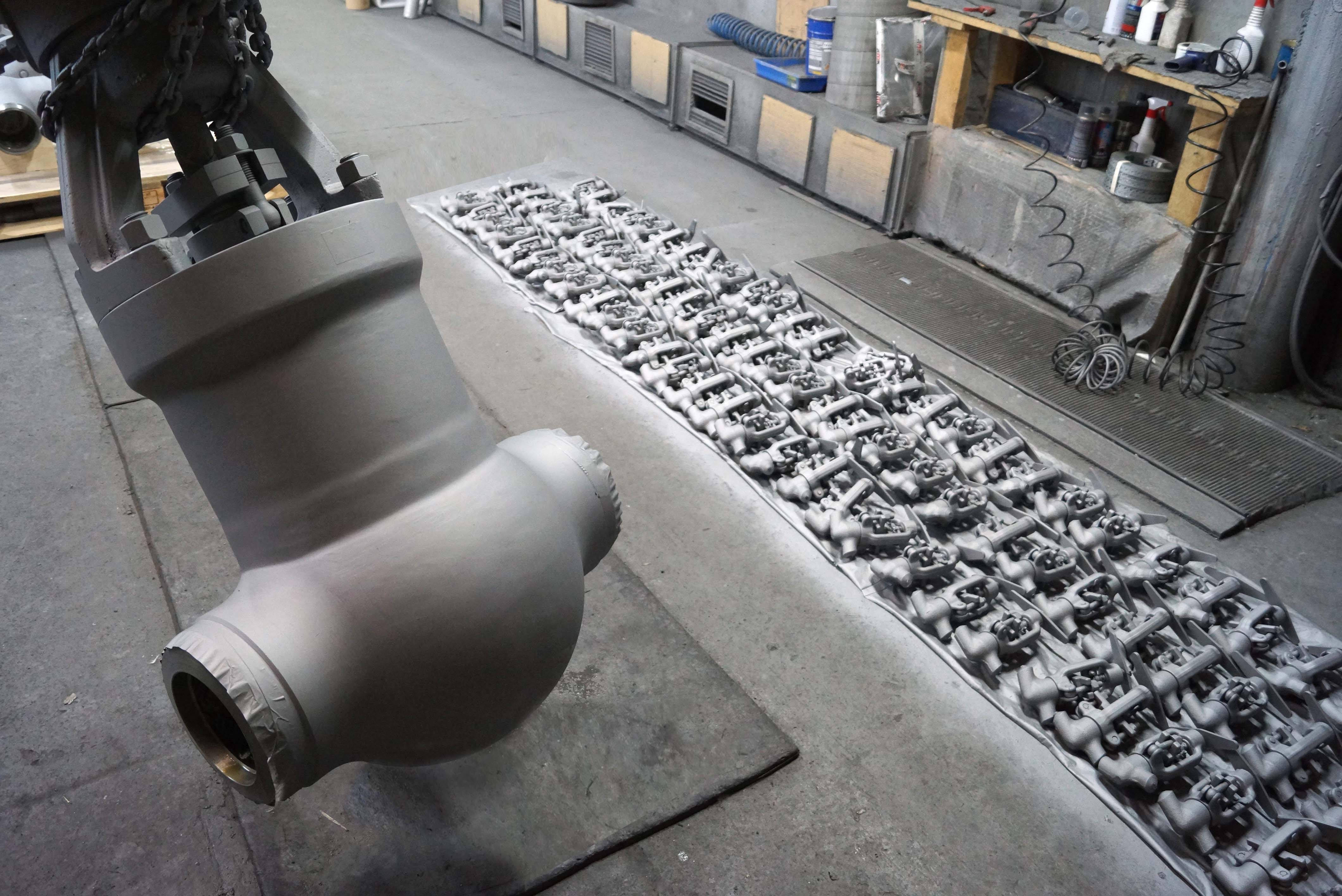 stop valves at the paint warehouse of the AMK plant