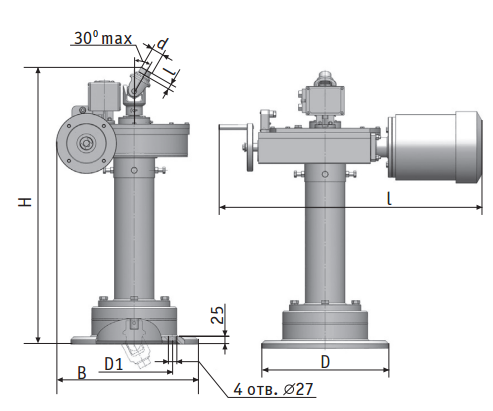 Pedestal actuator амк-еа-kе-1300 for pipeline valve picture