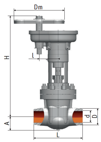 Gate valve 1511-100-цз on medium parameters Picture